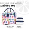 imageFit ampamp Fresh Bloomington Lunch Bag for Women  Insulated Large Lunch Box for Work with Containers LeakResistant StainResistant Zipper Closure MauveAssorted Sardines
