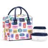 imageFit ampamp Fresh Bloomington Lunch Bag for Women  Insulated Large Lunch Box for Work with Containers LeakResistant StainResistant Zipper Closure MauveAssorted Sardines