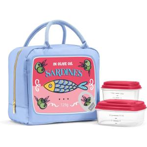 imageFit ampamp Fresh Bloomington Lunch Bag for Women  Insulated Large Lunch Box for Work with Containers LeakResistant StainResistant Zipper Closure MauveRose Sardine Can