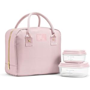 imageFit ampamp Fresh Bloomington Lunch Bag for Women  Insulated Large Lunch Box for Work with Containers LeakResistant StainResistant Zipper Closure MauveMauve