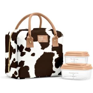 imageFit ampamp Fresh Bloomington Lunch Bag for Women  Insulated Large Lunch Box for Work with Containers LeakResistant StainResistant Zipper Closure MauveCowhide