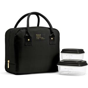 imageFit ampamp Fresh Bloomington Lunch Bag for Women  Insulated Large Lunch Box for Work with Containers LeakResistant StainResistant Zipper Closure MauveBlack