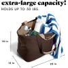 imageFit ampamp Fresh Large Beach Bag for Women  Extra Large Travel Tote With PocketsChocolate