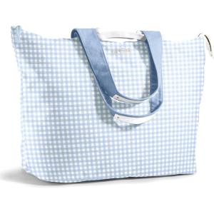 imageFit ampamp Fresh Large Beach Bag for Women  Extra Large Travel Tote With PocketsBlue Gingham