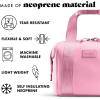 imageFit ampamp Fresh Neoprene Lunch Bag For Women Insulated Womens Lunch Bag For Work Tear ampamp Stain Resistant Large Lunch Box For Women With Containers and Ice Machine Washable Remi Bag Ivory StripePink