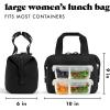 imageFit ampamp Fresh Neoprene Lunch Bag For Women Insulated Womens Lunch Bag For Work Tear ampamp Stain Resistant Large Lunch Box For Women With Containers and Ice Machine Washable Remi Bag Ivory StripeBlack