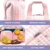 imageFit ampamp Fresh Neoprene Lunch Bag For Women Insulated Womens Lunch Bag For Work Tear ampamp Stain Resistant Large Lunch Box For Women With Containers and Ice Machine Washable Remi Bag Ivory StripePink Gingham