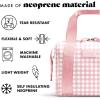 imageFit ampamp Fresh Neoprene Lunch Bag For Women Insulated Womens Lunch Bag For Work Tear ampamp Stain Resistant Large Lunch Box For Women With Containers and Ice Machine Washable Remi Bag Ivory StripePink Gingham