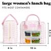 imageFit amp Fresh Bloomington Lunch Bag for Women  Insulated Large Lunch Box for Work with Containers LeakResistant StainResistant Zipper Closure Pink Dainty BowsPink Wallpaper Bows