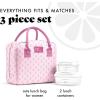 imageFit amp Fresh Bloomington Lunch Bag for Women  Insulated Large Lunch Box for Work with Containers LeakResistant StainResistant Zipper Closure Pink Dainty BowsPink Tiny Flowers