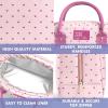 imageFit amp Fresh Bloomington Lunch Bag for Women  Insulated Large Lunch Box for Work with Containers LeakResistant StainResistant Zipper Closure Pink Dainty BowsTiny Pink Hearts