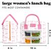 imageFit amp Fresh Bloomington Lunch Bag for Women  Insulated Large Lunch Box for Work with Containers LeakResistant StainResistant Zipper Closure Pink Dainty BowsPink Bows
