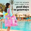 imageFit amp Fresh The Shore Thing Marine Grade Mesh Beach Bag with Pockets  Waterproof Sandproof Tote Bag Lightweight Foldable Tote Bag XL Travel Bag Beach Vacation Essentials Flamingo Pink