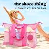 imageFit amp Fresh The Shore Thing Marine Grade Mesh Beach Bag with Pockets  Waterproof Sandproof Tote Bag Lightweight Foldable Tote Bag XL Travel Bag Beach Vacation Essentials Flamingo Pink