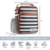 imageFit amp Fresh Foundry Thayer Insulated Lunch Bag with 2 Food Containers Reusable Lunch Box Mini Cooler Bag Perfect for Work College PicnicsBlack  White Stripe