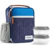 imageFit amp Fresh Foundry Thayer Insulated Lunch Bag with 2 Food Containers Reusable Lunch Box Mini Cooler Bag Perfect for Work College PicnicsBlue