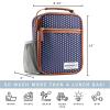 imageFit amp Fresh Foundry Thayer Insulated Lunch Bag with 2 Food Containers Reusable Lunch Box Mini Cooler Bag Perfect for Work College PicnicsNavy  White Dot