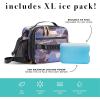 imageFit amp Fresh Josie Adult Insulated Lunch Bag with Side Pouch amp Carry Strap Complete Lunch Kit Includes Reusable XL Ice Pack Plum CamoBlue Watercolor
