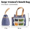 imageFit amp Fresh Lunch Bag For Women Insulated Womens Lunch Bag For Work Leakproof amp StainResistant Large Lunch Box For Women With Containers and Matching Tumbler Zipper Westerly Lunch Bag FloralNavy Dot