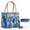imageFit amp Fresh Insulated Lunch Box For Women Leakproof amp StainResistant With Container Zipper Two Exterior Pockets  Summerton Lunch Bag Silo NavyBotantical Silo Navy