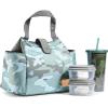 imageFit amp Fresh Lunch Bag For Women Insulated Womens Lunch Bag For Work Leakproof amp StainResistant Large Lunch Box For Women With Containers and Matching Tumbler Snap Closure Westport Bag AquaSage Camo
