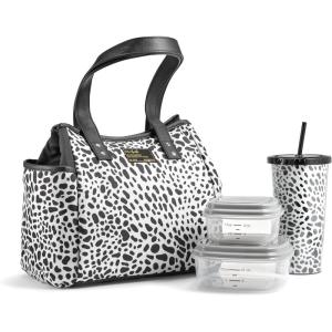 imageFit amp Fresh Lunch Bag For Women Insulated Womens Lunch Bag For Work Leakproof amp StainResistant Large Lunch Box For Women With Containers and Matching Tumbler Zipper Westerly Lunch Bag FloralLuxe Cheetah