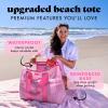 imageFit amp Fresh The Shore Thing XL Marine Grade Mesh Beach Bag Extra Large Beach Tote Durable Sandproof Oversized Pool BagFlamingo Pink