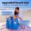imageFit amp Fresh The Shore Thing XL Marine Grade Mesh Beach Bag Extra Large Beach Tote Durable Sandproof Oversized Pool BagMarina Blue